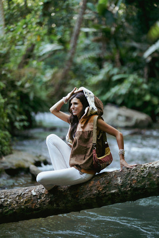 CHALECO DOBBY -  Tierra