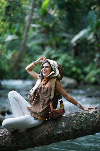 CHALECO DOBBY -  Tierra