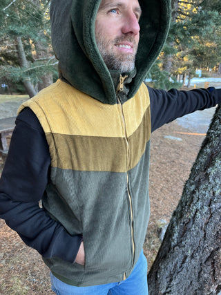 CHALECO DOBBY - verde mostaza